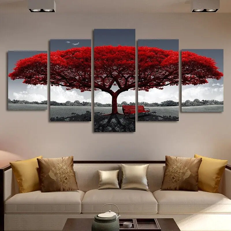 5Pcs Canvas Print Paintings Landscape Pictures Wall Art Modern Living Room Decor