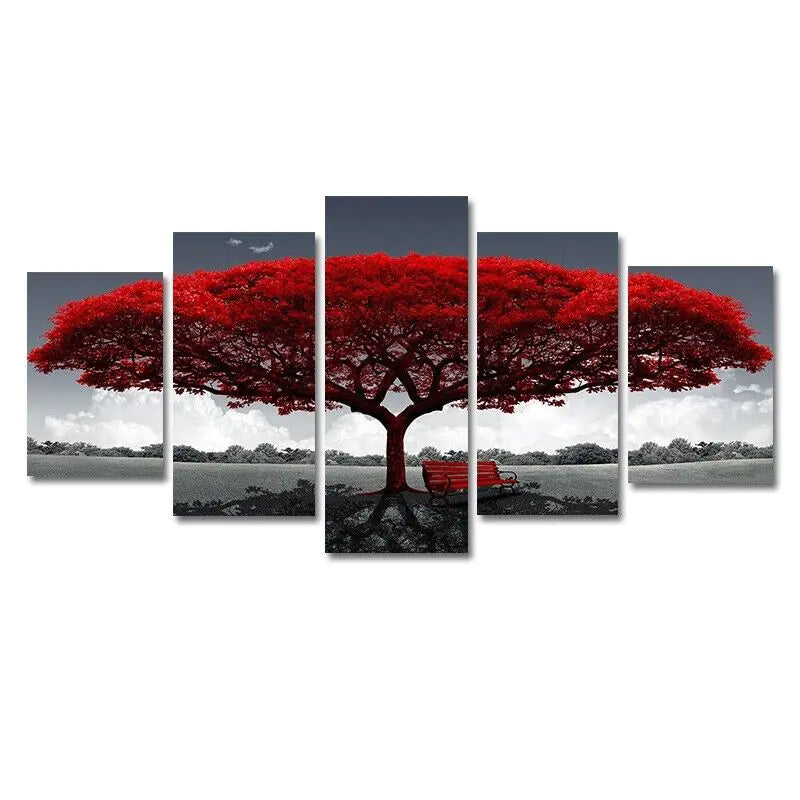 5Pcs Canvas Print Paintings Landscape Pictures Wall Art Modern Living Room Decor